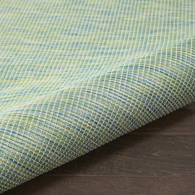 Nourison Positano Indoor/Outdoor Blue/Green 7' x 10' Area Rug, Easy Cleaning, Non Shedding, Bed Room, Living Room, Dining Room, Backyard, Deck, Patio (7x10)