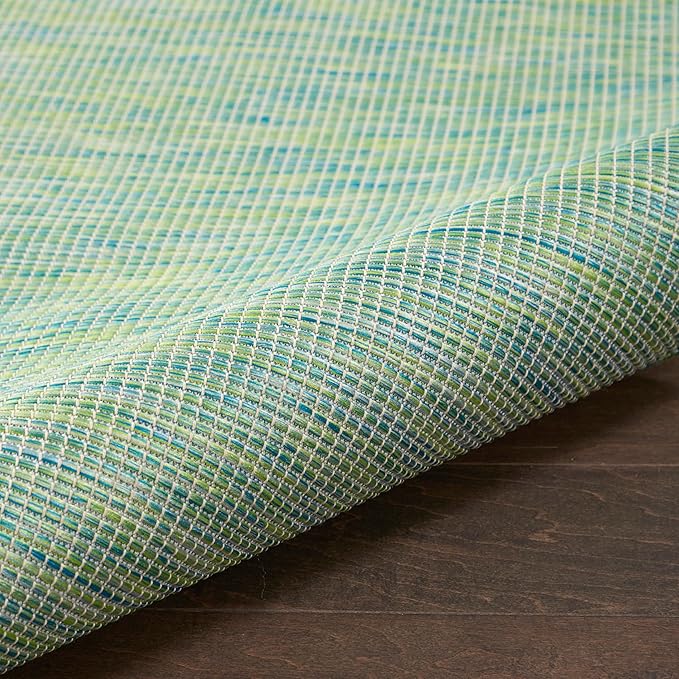 Nourison Positano Indoor/Outdoor Blue/Green 9' x 12' Area Rug, Easy Cleaning, Non Shedding, Bed Room, Living Room, Dining Room, Backyard, Deck, Patio (9x12)