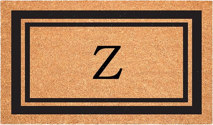 Calloway Mills 152962448 Black Border 24" x 48" Monogram Doormat (Letter Z)