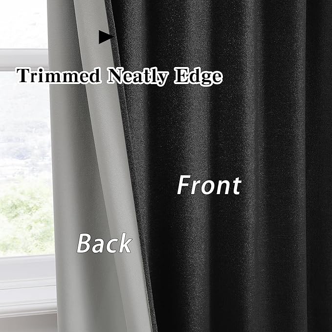 RAIN CITY 12 Feet Tall Blackout Curtains with Hooks 2 Panels Set Burg,100 Inch Wide Total Thermal Insulated Energy Saving Window Drapery for Living Room-50x144 Inches Long