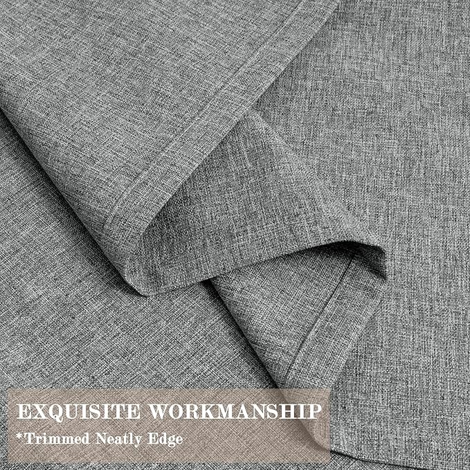 Room Divider Curtains Screen Partitions, Linen Look 100% Blackout Drapery 84 Inches Long, 120" Wide Pinch Pleated Window Drapes, Privacy Protecting, Light Blocking, (1 PC, Mid Grey)