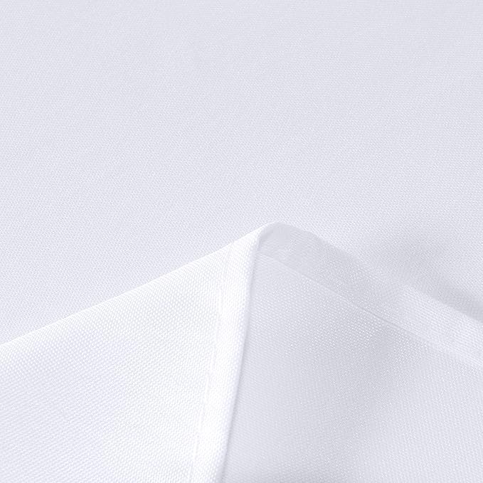 sancua Rectangle Tablecloth - 60 x 102 Inch - Stain and Wrinkle Resistant Washable Polyester Table Cloth, Decorative Fabric Table Cover for Dining Tables, Buffet Parties and Camping, White