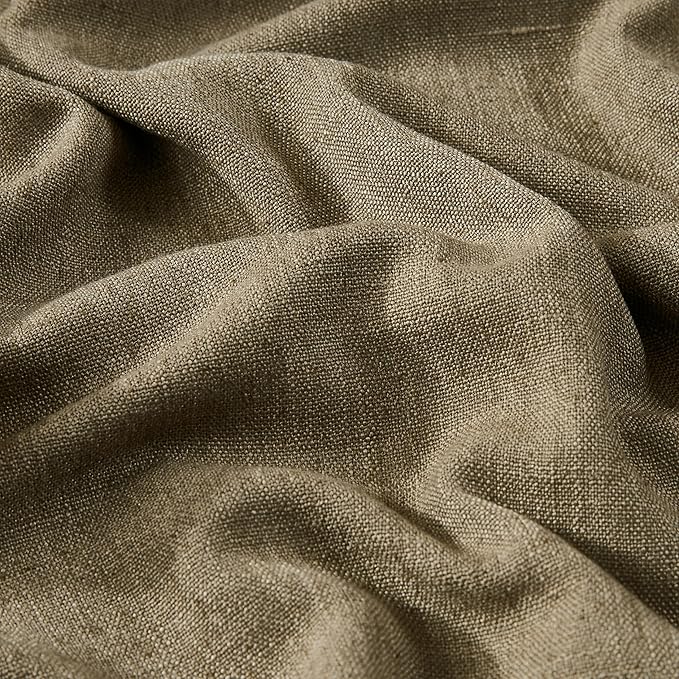 Vision Home Brown Pinch Pleated Full Blackout Curtains Linen Blended 60" Wide Thermal Insulated Window Panels 95 inch for Bedroom Living Room Darkening Pleat Drapes with Hooks Back Tab 60" Wx95 Lx1