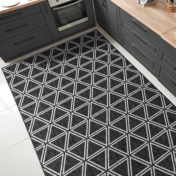 Keen Home Design Outdoor Rug - 8x10 Washable Indoor/Outdoor Rug for Patio, Balcony, Kitchen, Garden, Beach, Deck and Porch. Size: 7'9" x 10'2"