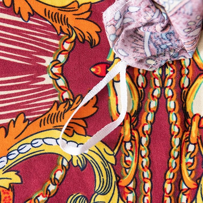ABREEZE Bohemian Duvet Cover Set Colorful Orange Boho Retro Bedding Set Damask Paisley Cotton Duvet Cover Tribal Reversible Bedding Exotic Style Comforter Cover 3-Piece Cal.King