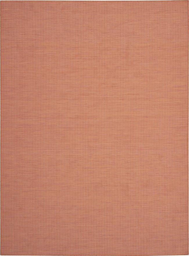 Nourison Positano Indoor/Outdoor Terracotta 9' x 12' Area Rug, Easy- Cleaning, Non Shedding, Bed Room, Living Room, Dining Room, Backyard, Deck, Patio (9x12)