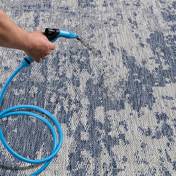 Keen Home Design Terrace Outdoor Area Rug - 6x9 Washable Indoor/Outdoor Rug for Patio, Kitchen, Balcony, Beach, Garden, Deck and Porch, Size: 6'x8'10"
