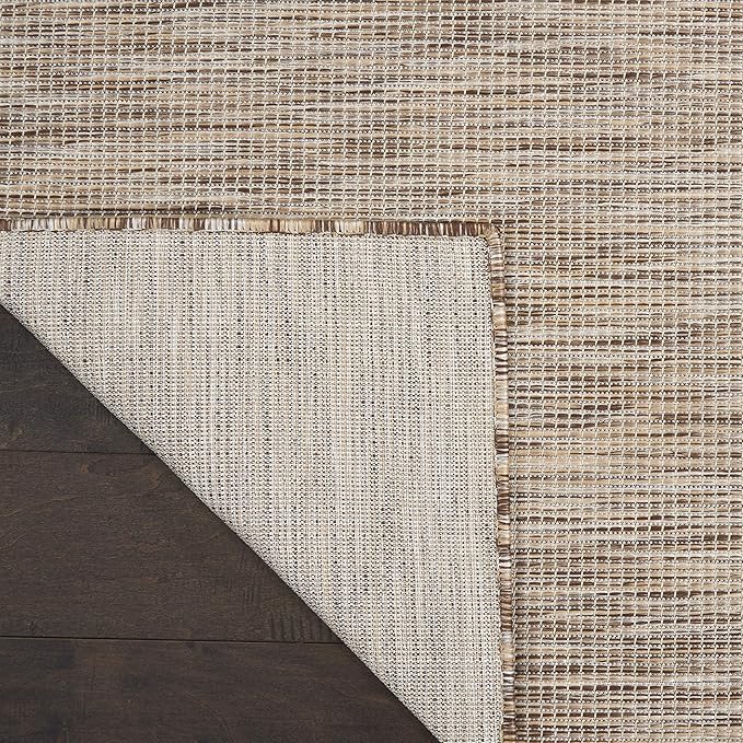 Nourison Positano Indoor-Outdoor Beige 4' x 6' Area Rug, Easy Cleaning, Non Shedding, Bed Room, Living Room, Dining Room, Backyard, Deck, Patio (4x6)