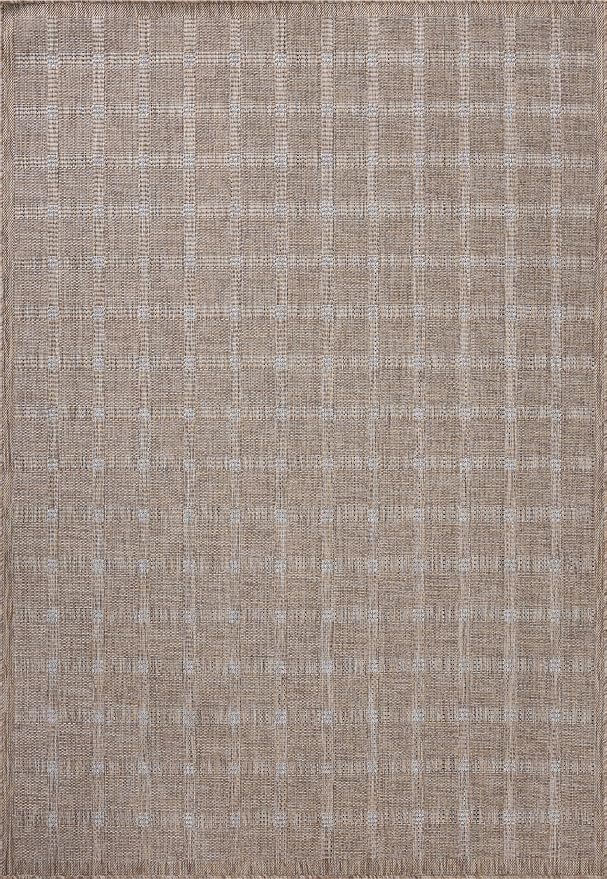 Loloi Amber Lewis Topanga Collection TOP-01 Natural/Bone 5'-3" x 7'-6" Indoor/Outdoor Area Rug