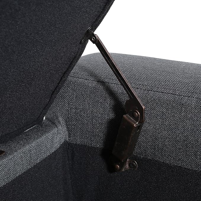 Christopher Knight Home Hikaru Fabric Storage Ottoman, Dark Grey Dimensions: 20.50”D x 51.00”W x 17.00”H