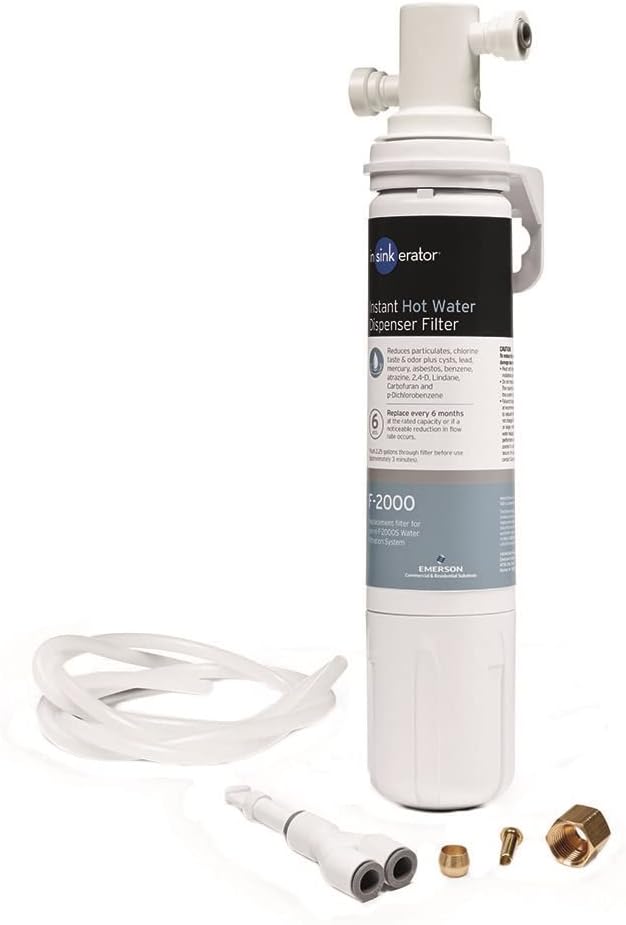 InSinkErator HOT250 Instant Hot Water Dispenser System, Single-Handle Faucet & F-2000S Premium Under Sink Water Filtration System for Instant Hot and Cold Water Dispenser System