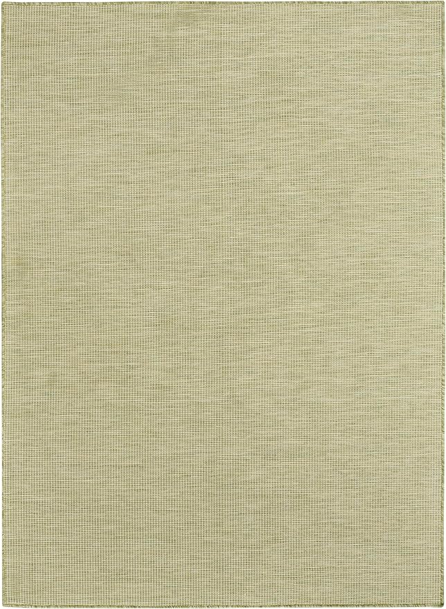 Nourison Home Positano Indoor/Outdoor Green 5' x 7' Area Rug, Easy Cleaning, Non Shedding, Bed Room, Living Room, Dining Room, Backyard, Deck, Patio (5x7)