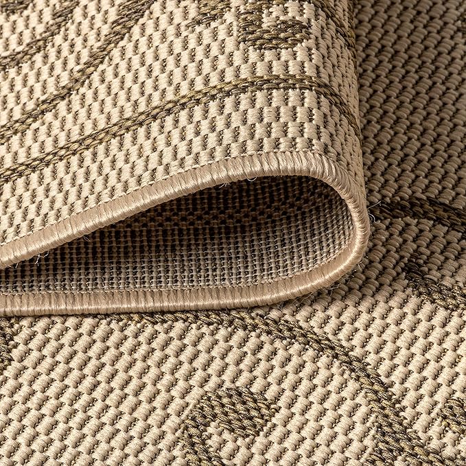 JONATHAN Y Vintage Filigree Indoor Outdoor Area Rug 8X10 Beige/Brown, Charleston Textured Weave for Backyard, Patio, Porch, Easy-Cleaning, High Traffic, Pet-Friendly, Non-Shedding (SMB106A-8)