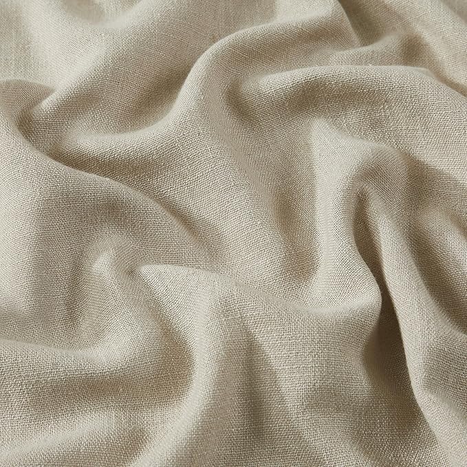 Vision Home Sand Pinch Pleated Full Blackout Curtains Linen Blended Room Darkening Window Curtains 84 inch for Living Room Bedroom Thermal Insulated Pinch Pleat Drapes with Hooks 2 Panel 40" Wx84 L