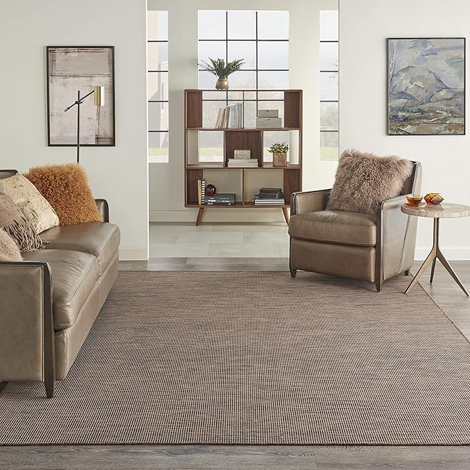 Nourison Positano Indoor/Outdoor Natural 10' x 14' Area Rug, Easy Cleaning, Non Shedding, Bed Room, Living Room, Dining Room, Backyard, Deck, Patio (10x14)