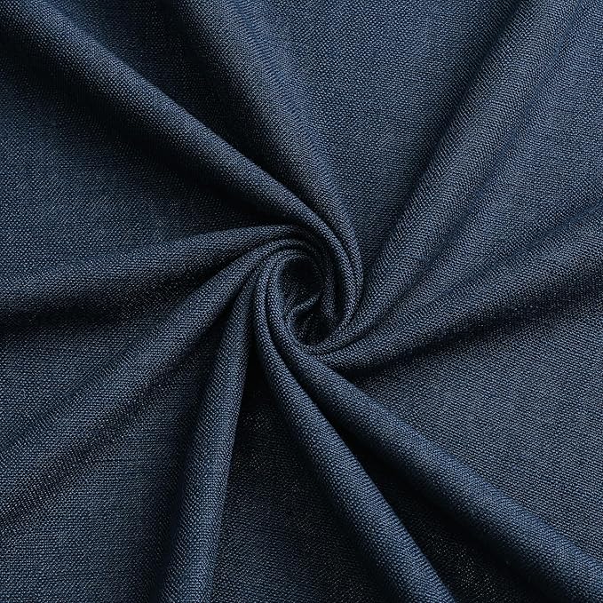 Vision Home Navy Blue Pinch Pleated Full Blackout Curtains Linen Blended Room Darkening Window Panels 90 inch for Living Room Bedroom Thermal Insulated Pinch Pleat Drapes with Hooks 60" Wx90 Lx1