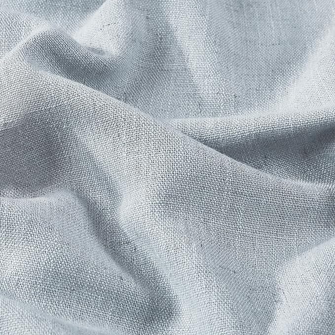 Vision Home Blue Gray Pinch Pleated Full Blackout Curtains Linen Blended Room Darkening Window Curtains 108 inch for Living Room Bedroom Thermal Insulated Pinch Pleat Drapes with Hooks 40" Wx108 Lx2