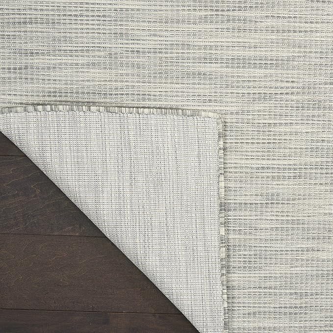 Nourison Positano Indoor-Outdoor Light Grey 7' x 10' Area Rug, Easy Cleaning, Non Shedding, Bed Room, Living Room, Dining Room, Backyard, Deck, Patio (7x10)