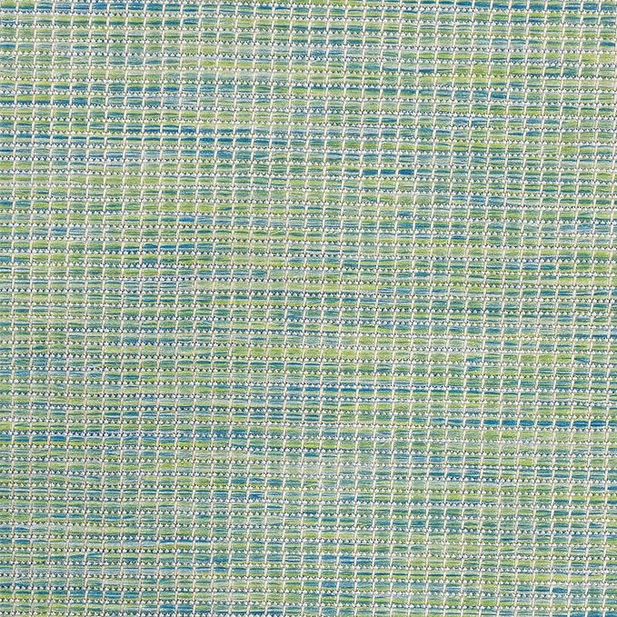 Nourison Positano Indoor/Outdoor Blue/Green 7' x 10' Area Rug, Easy Cleaning, Non Shedding, Bed Room, Living Room, Dining Room, Backyard, Deck, Patio (7x10)