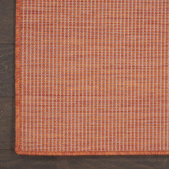 Nourison Positano Indoor/Outdoor Terracotta 2'2" x 12' Area Rug, Easy Cleaning, Non Shedding, Bed Room, Living Room, Dining Room, Backyard, Deck, Patio (2x12)