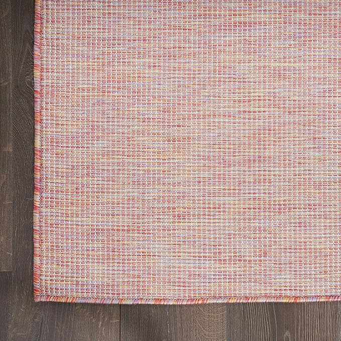 Nourison Home Positano Indoor/Outdoor Rainbow 8' x Round Area Rug, Easy Cleaning, Non Shedding, Bed Room, Living Room, Dining Room, Backyard, Deck, Patio (8 Round)