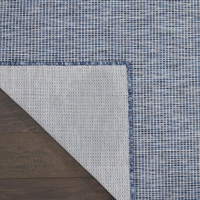 Nourison Positano Indoor-Outdoor Navy Blue 5' x 7' Area Rug, Easy Cleaning, Non Shedding, Bed Room, Living Room, Dining Room, Backyard, Deck, Patio (5x7)